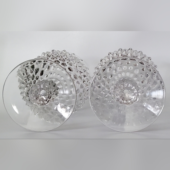 Vntg (2) 10oz Hobnail Clear Delightful Goblets by Duncan & Miller Glass - Picture 3 of 13